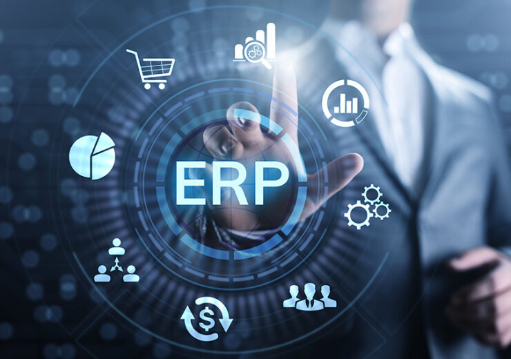 ERP Enterprise resources planning system software business technology.