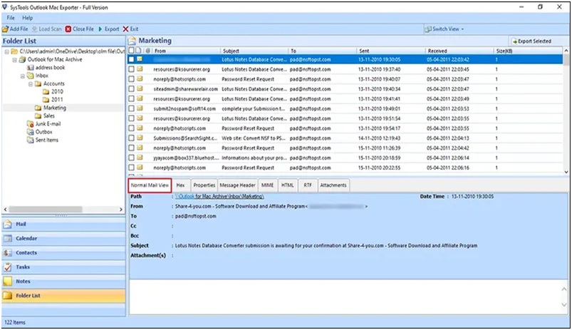 Find and add OLM files to the application interface