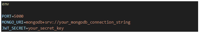 Create a .env file for configuration